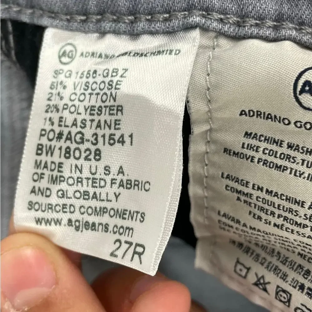 AG Adriano Goldschmied The High-Rise Stevie Ankle slim straight ankle size 27R